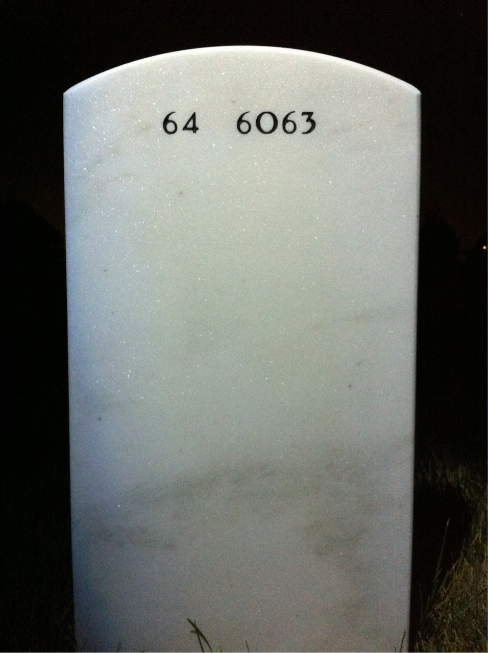Back of headstone — William Howard