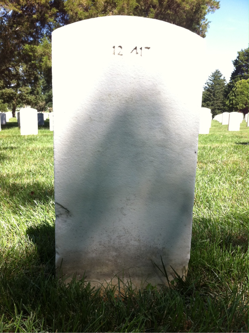 Back of headstone — Paul Anderson