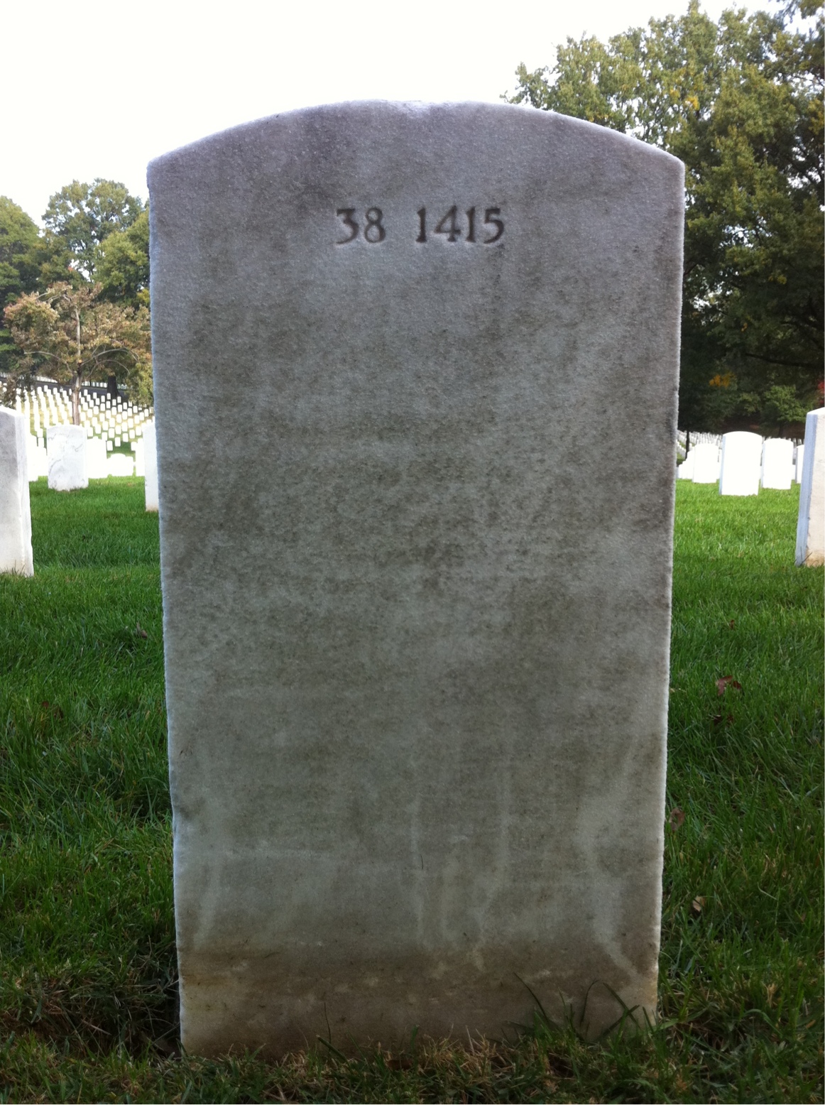 Back of headstone — William G Carter