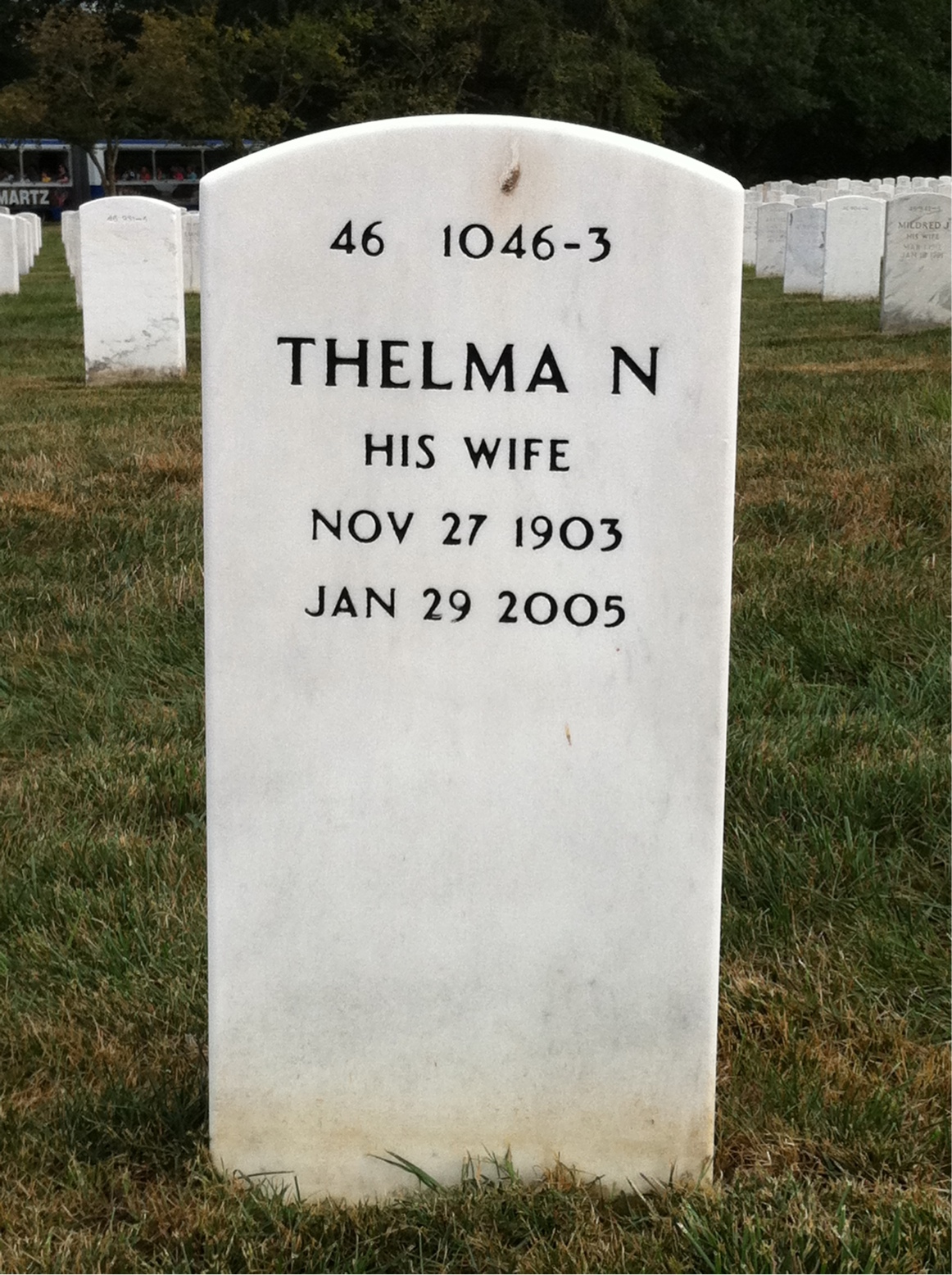 Back of headstone — Laurence Richardson