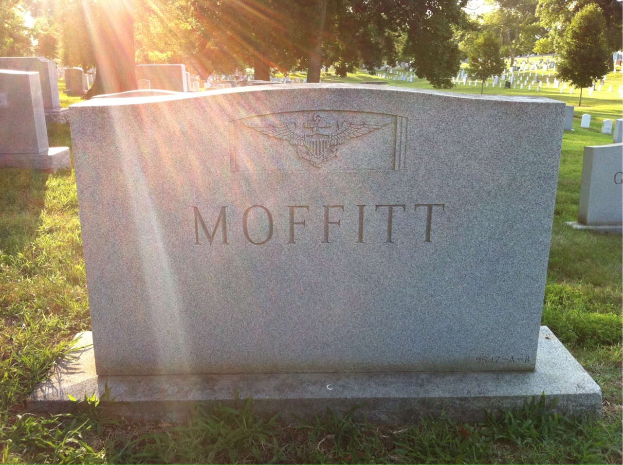 Back of headstone — Thomas Moffitt