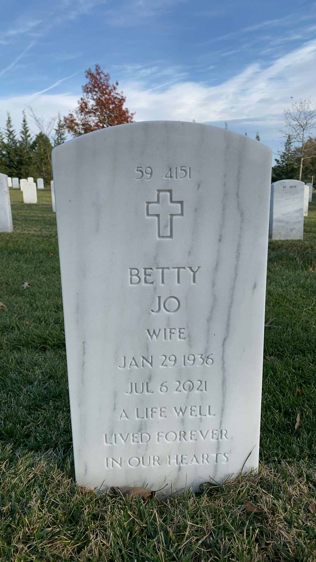 Back of headstone — William O Howe