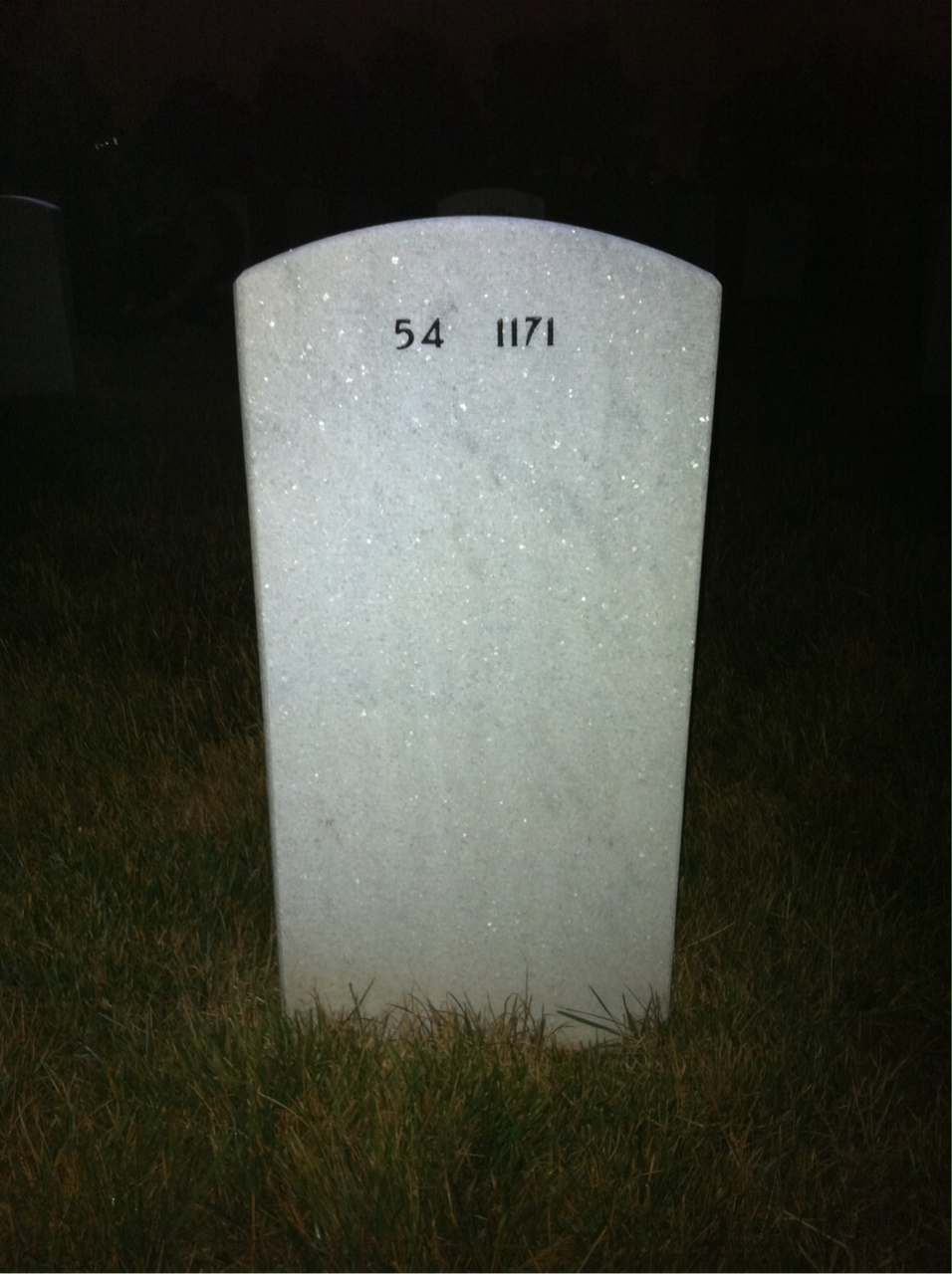 Back of headstone — Harry Harris