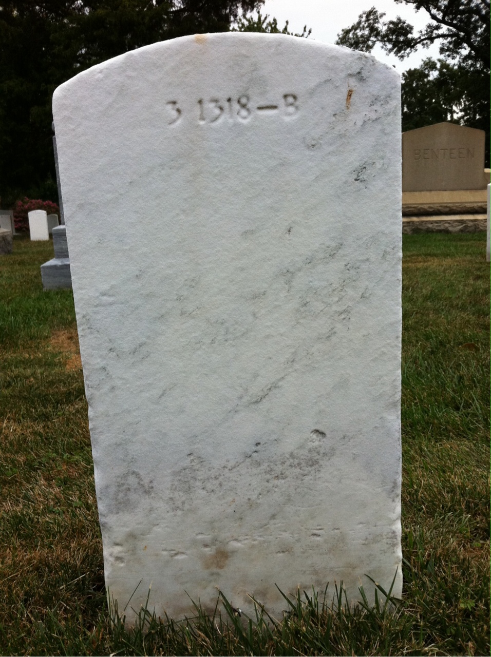 Back of headstone — William David Smith