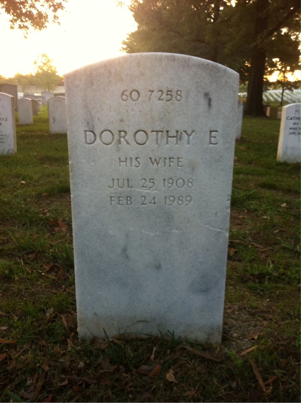 Back of headstone — Dorothy Murphy