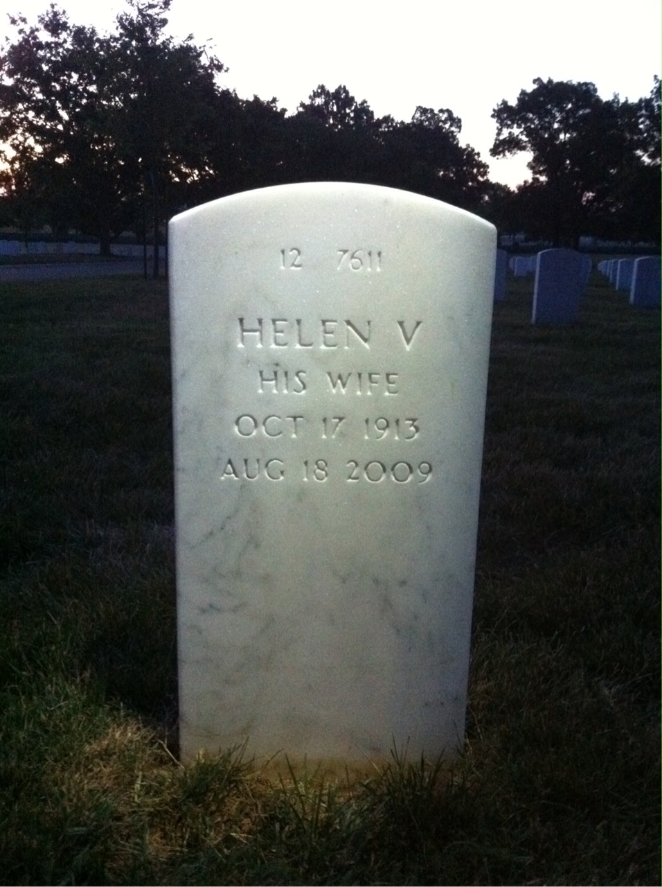 Back of headstone — Frank Johnson