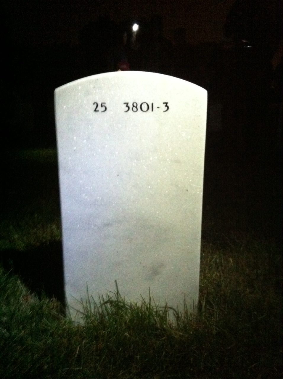 Back of headstone — David Woodard