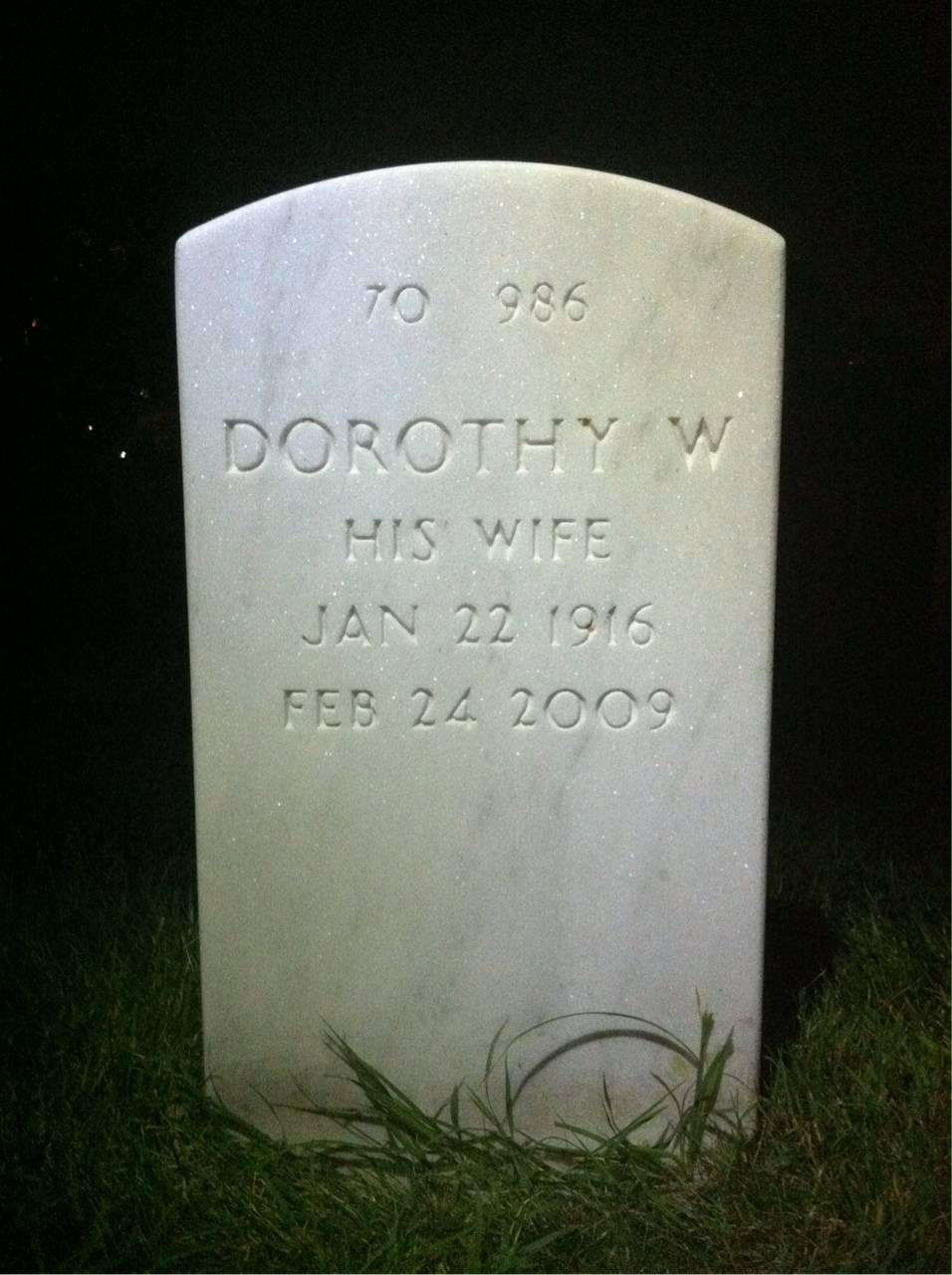 Back of headstone — Leon Wingo