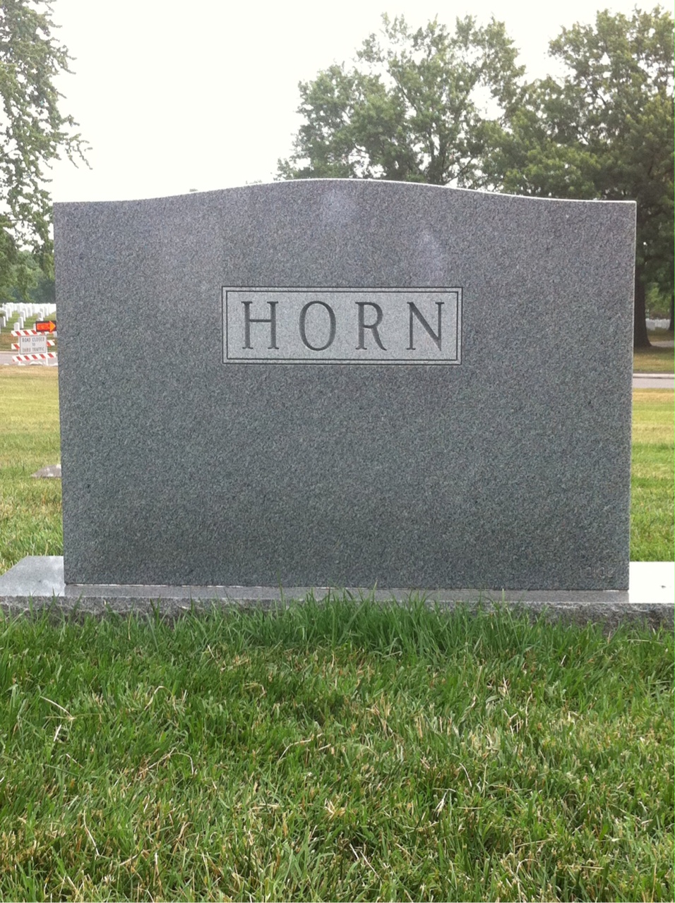 Back of headstone — William Horn