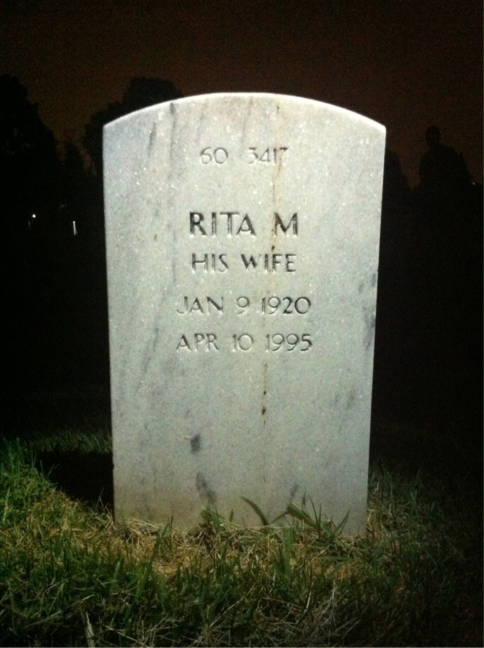 Back of headstone — Rita Ahern