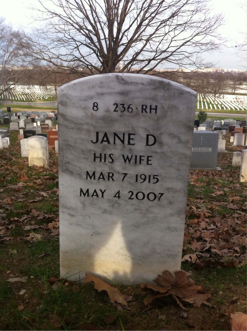 Back of headstone — Allan Dawson