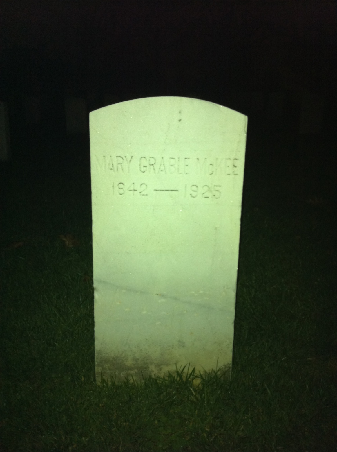Back of headstone — James Mckee
