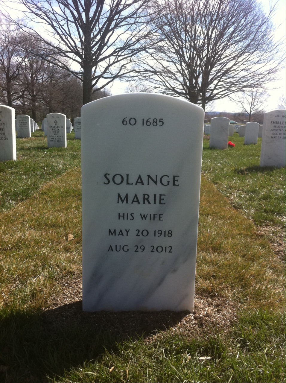 Back of headstone — John Marucci