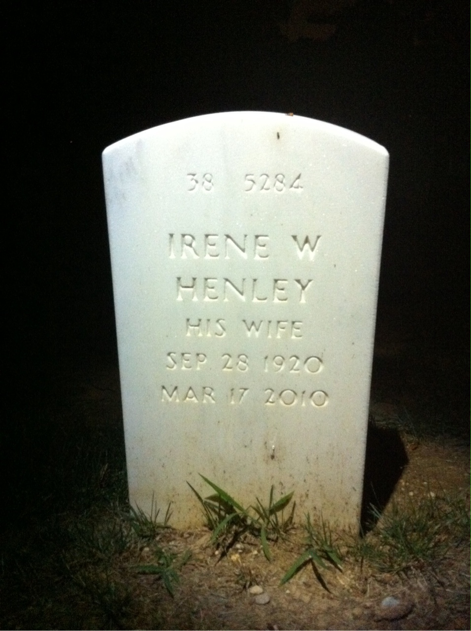Back of headstone — Hershell Abbott