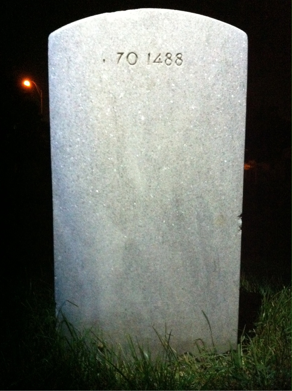 Back of headstone — Lewis Allred