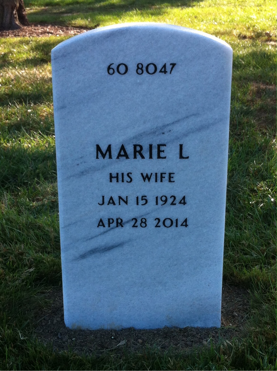 Back of headstone — Jack Brown