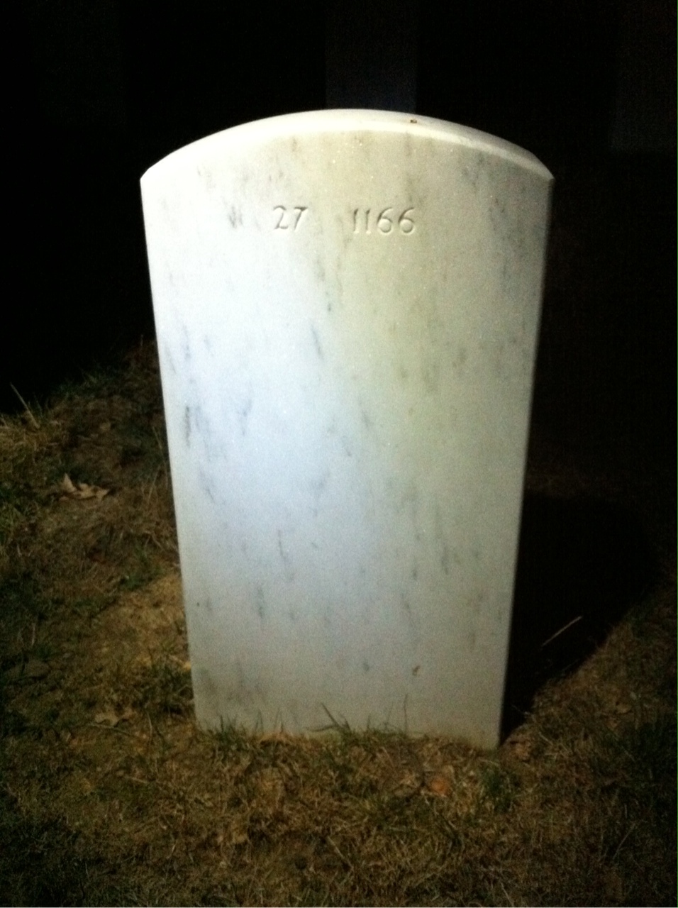 Back of headstone — Frank Barrett
