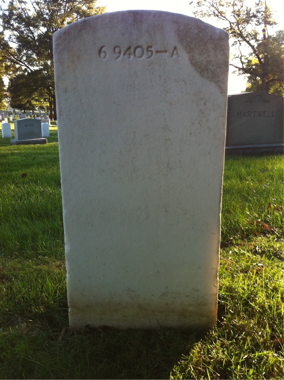 Back of headstone — John Myer