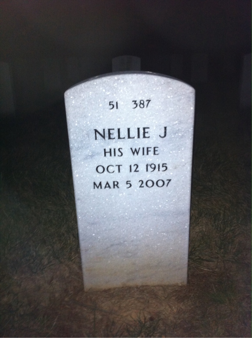 Back of headstone — Harry Ward