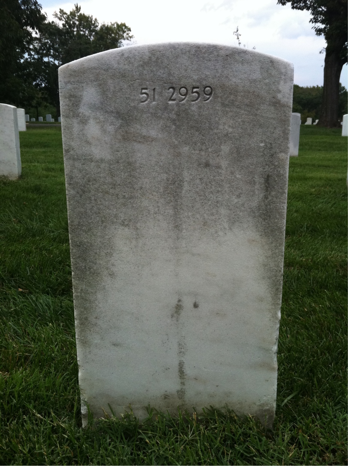 Back of headstone — Louie Adams