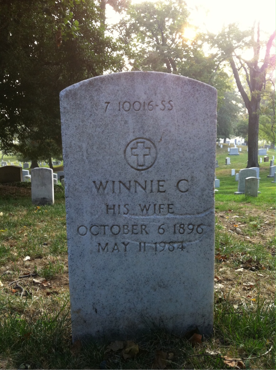 Back of headstone — Raymond Allison