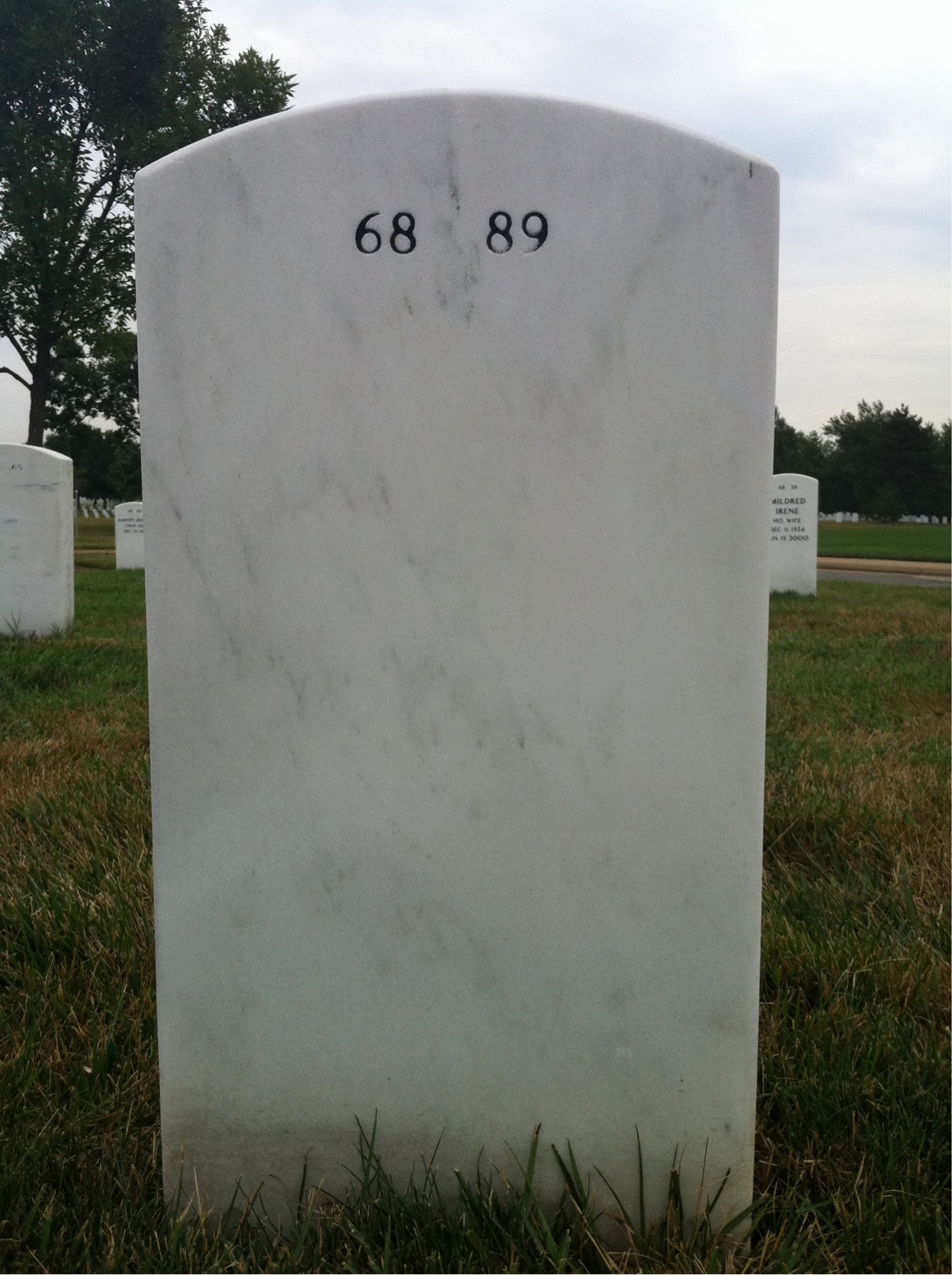Back of headstone — Donald Perkins