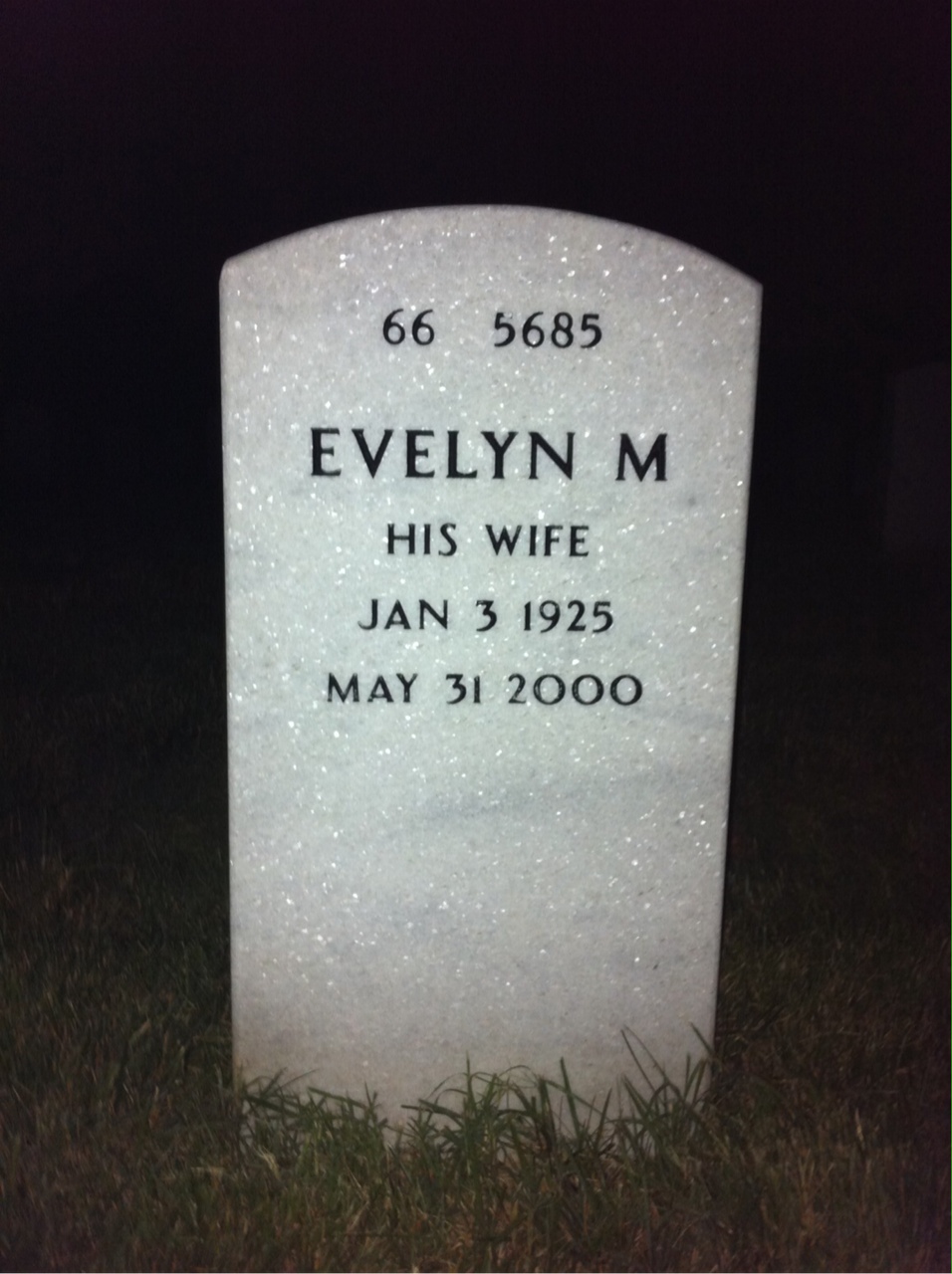Back of headstone — Vernon Forsting