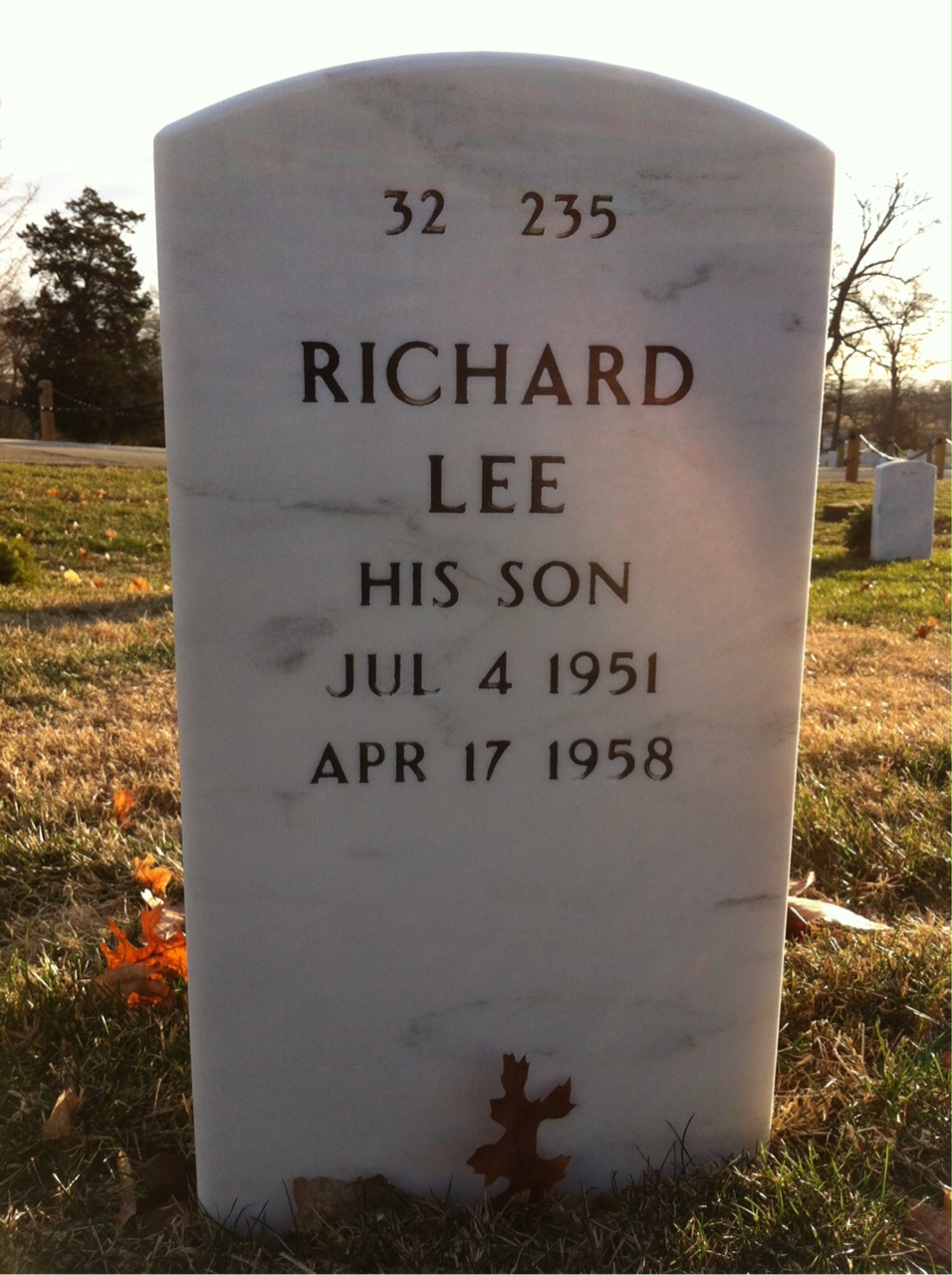 Back of headstone — Harold Hartman