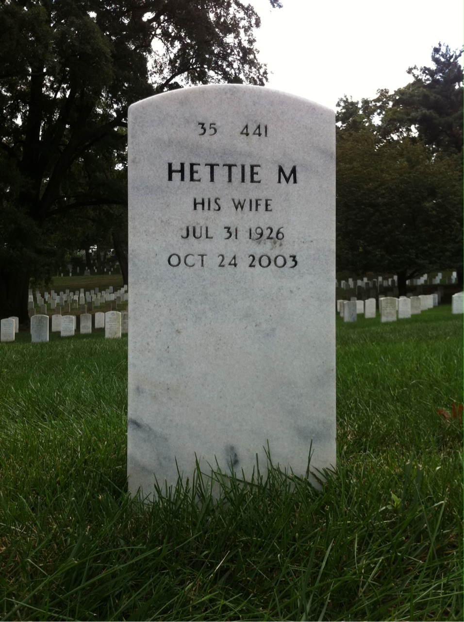 Back of headstone — Leroy Lee