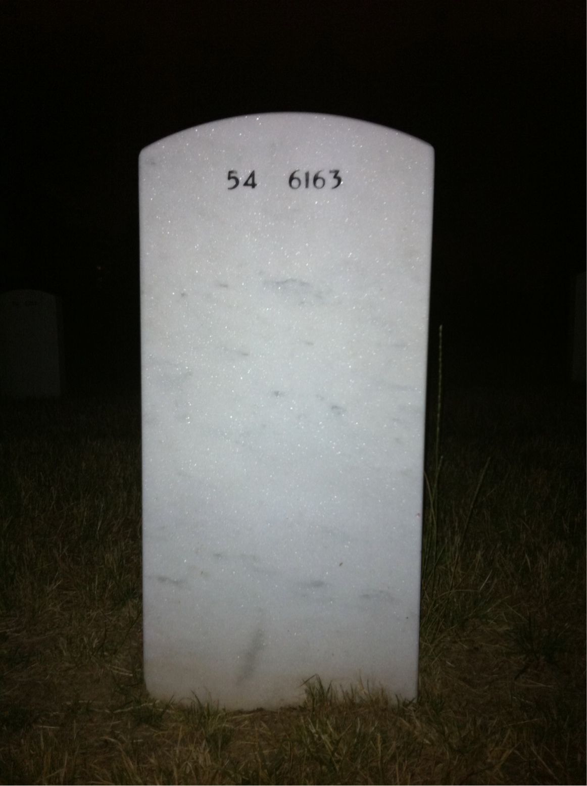 Back of headstone — David Beals