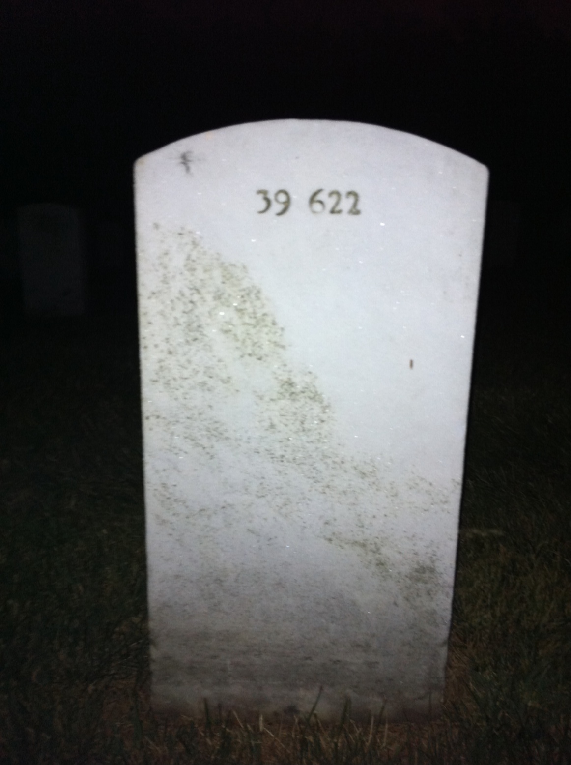 Back of headstone — James Moss