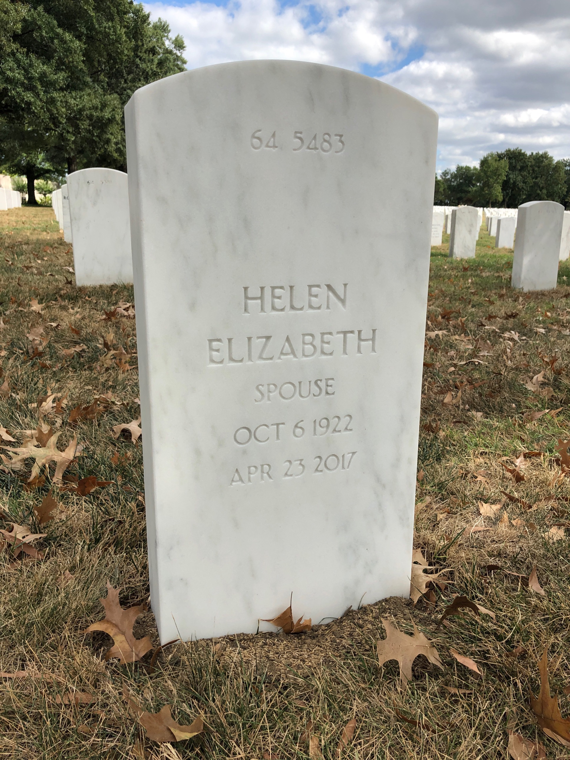 Back of headstone — Harold Montgomery