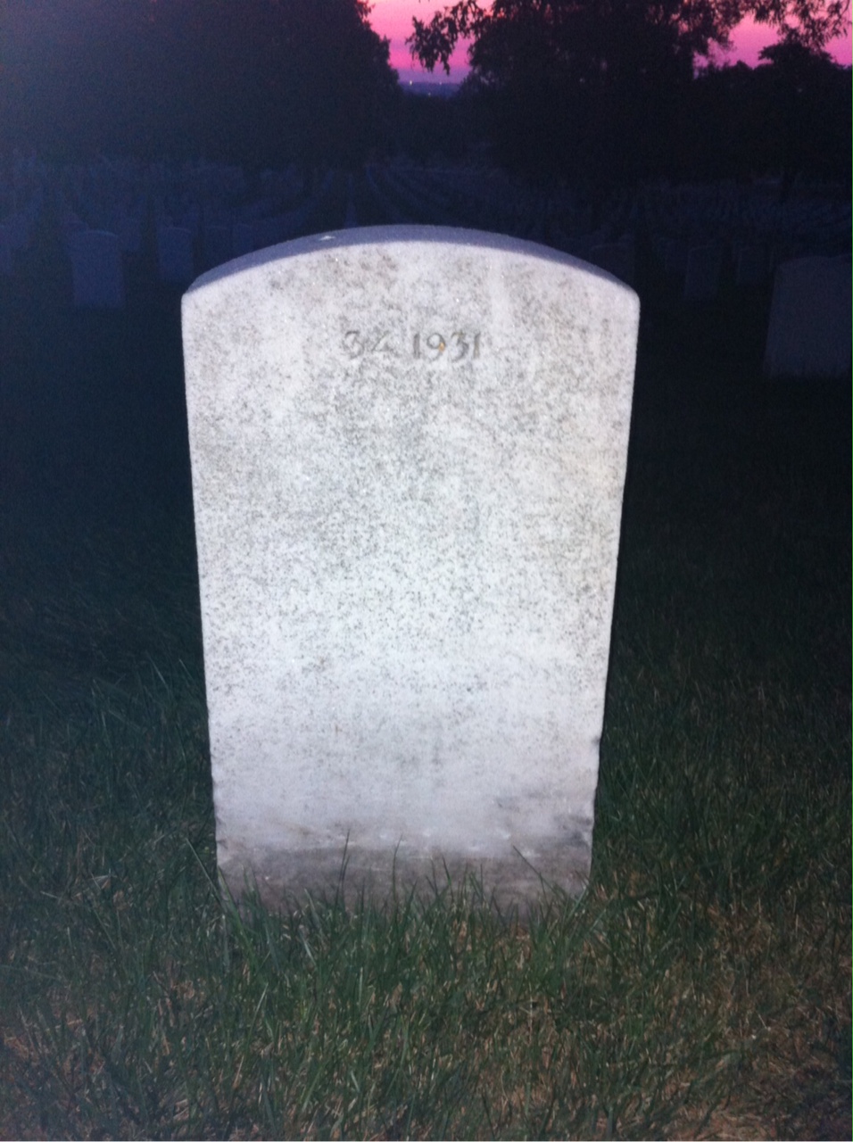Back of headstone — John Allen