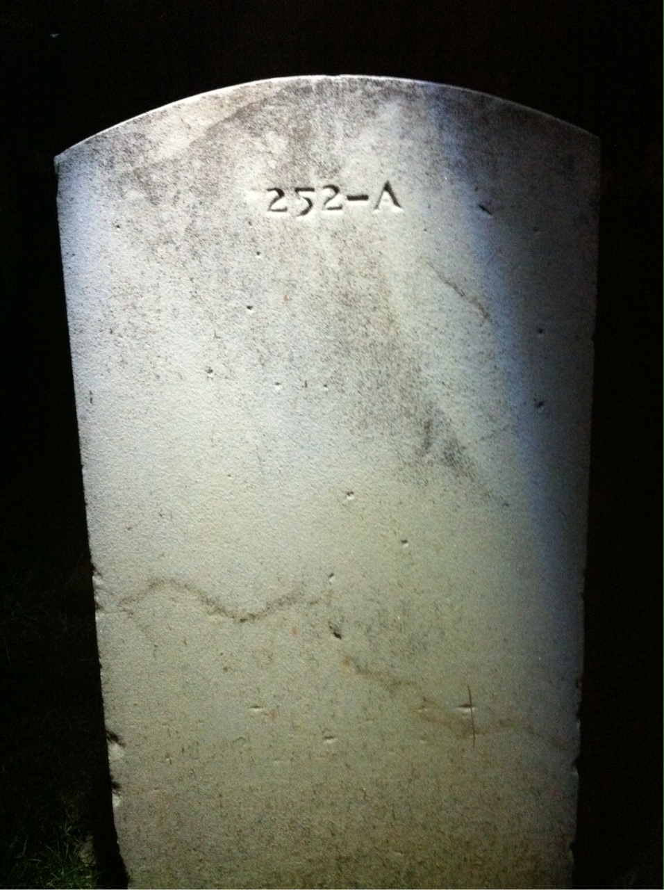 Back of headstone — Chatham Mizell