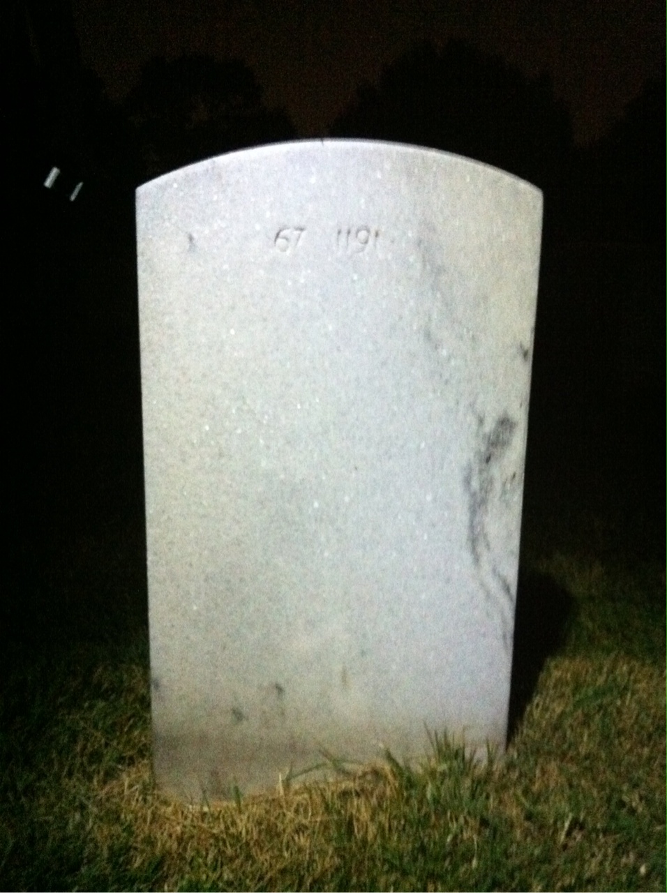 Back of headstone — James Philip Wilson
