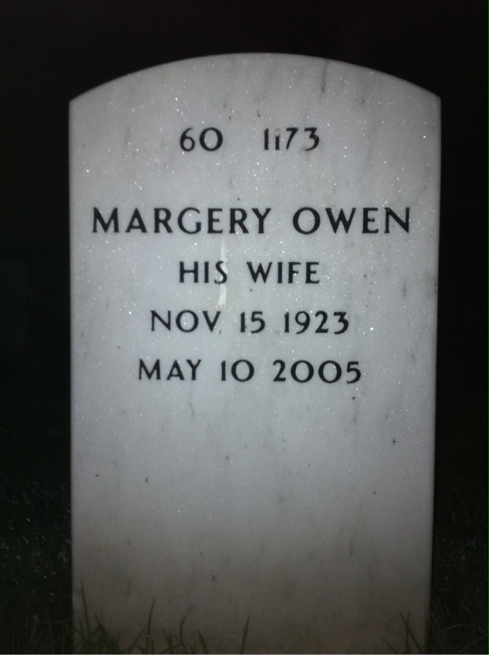 Back of headstone — Eugene Fallon