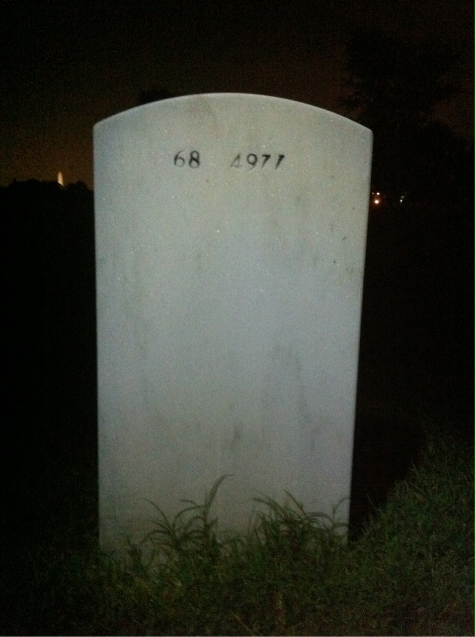 Back of headstone — Benjamin Walker