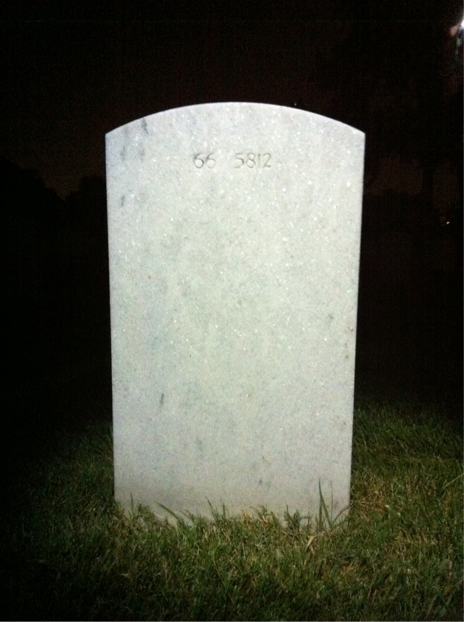 Back of headstone — James W Brown