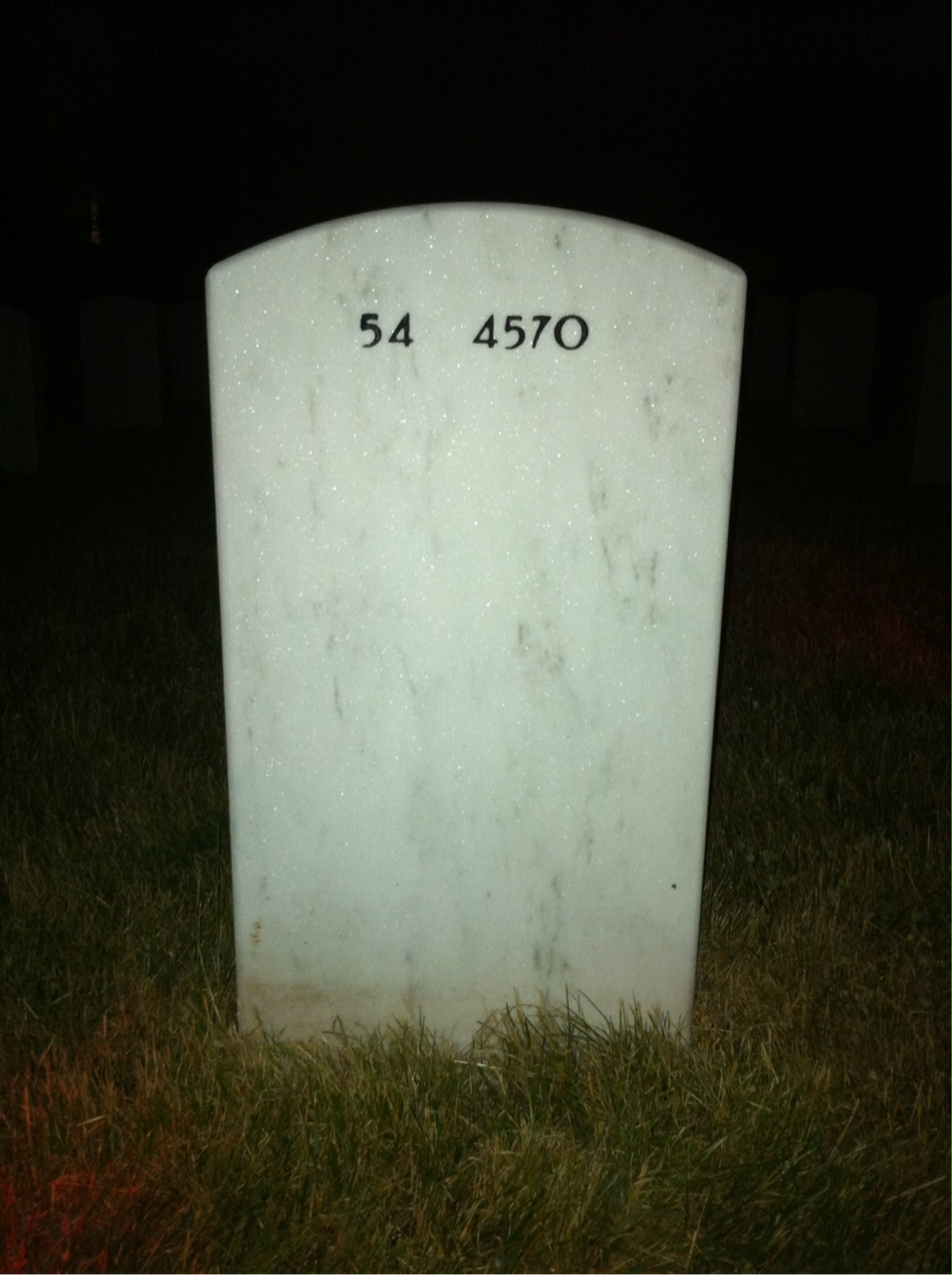 Back of headstone — O Johnson