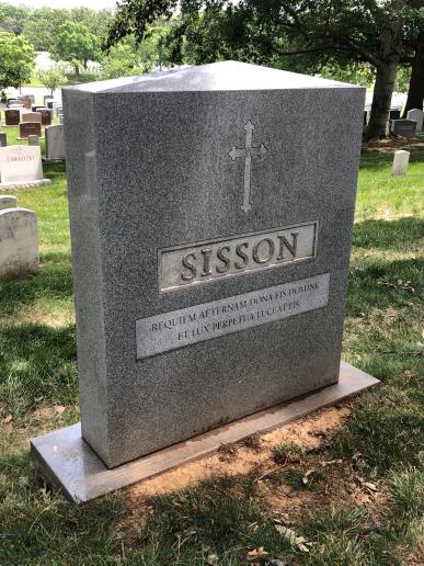 Back of headstone — Thomas Upton Sisson