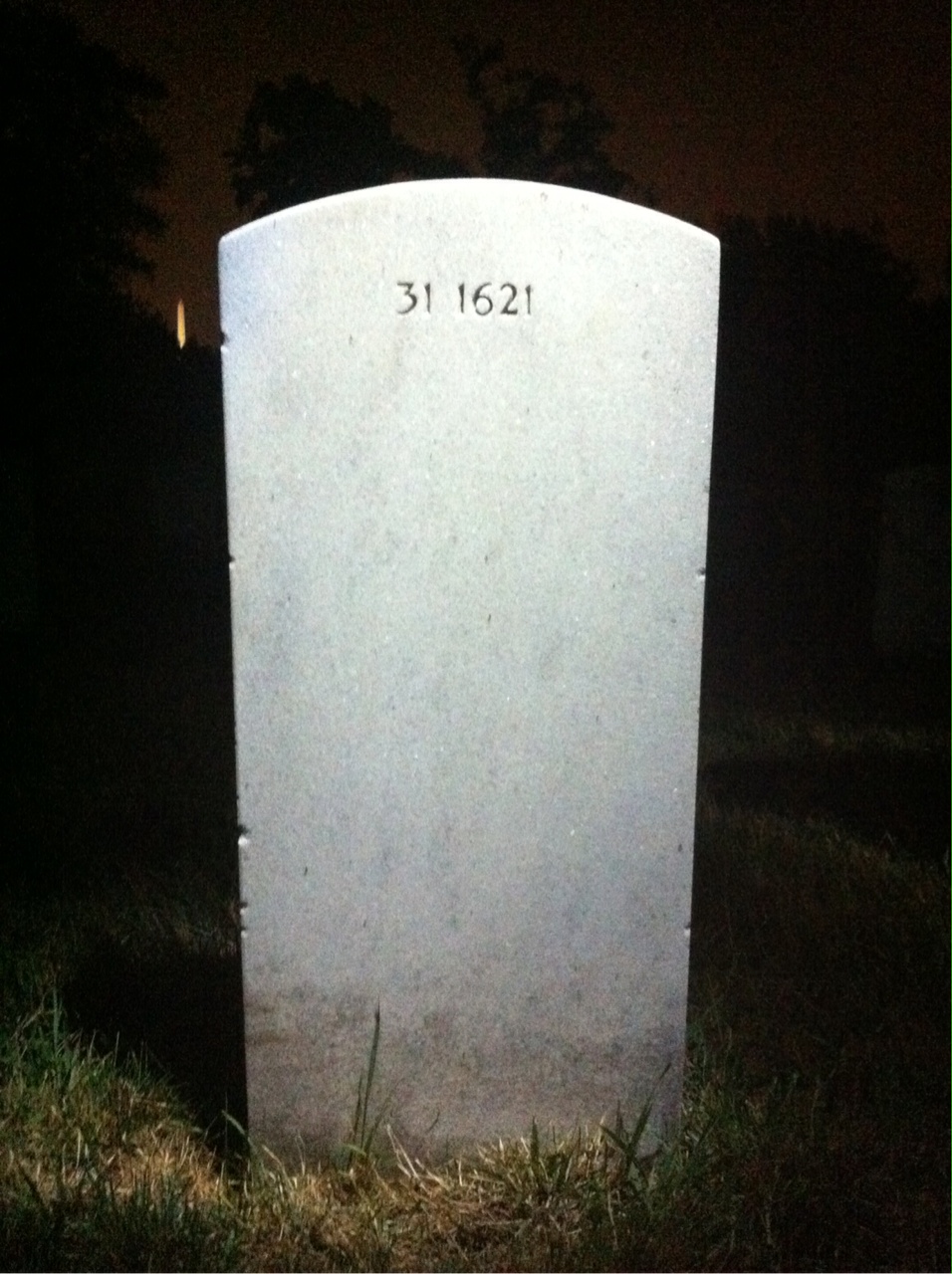 Back of headstone — Nellie Adams