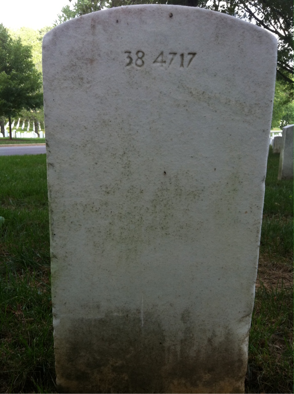 Back of headstone — George Cunningham