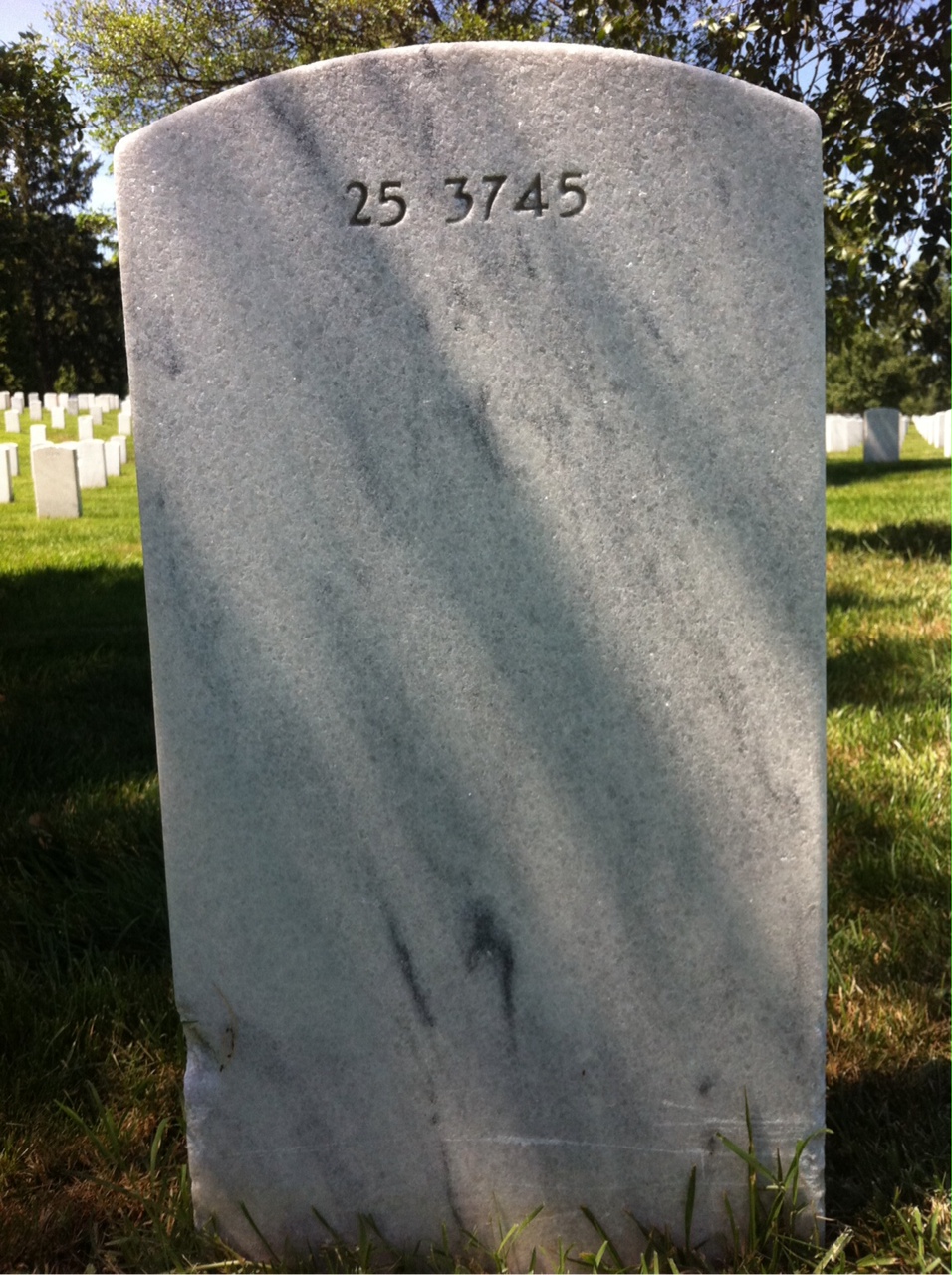 Back of headstone — Francis Cundari