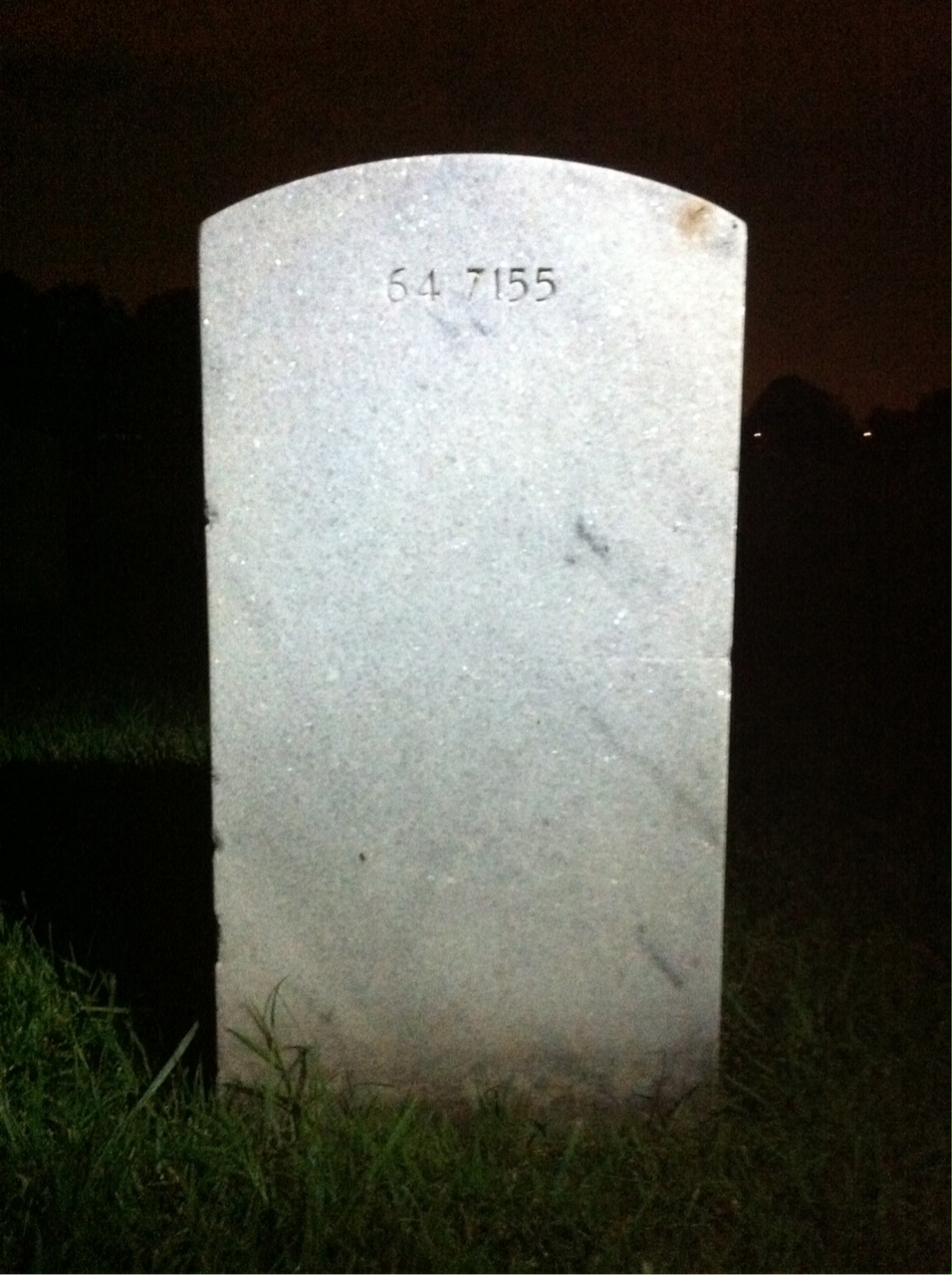 Back of headstone — Earle Mitchell