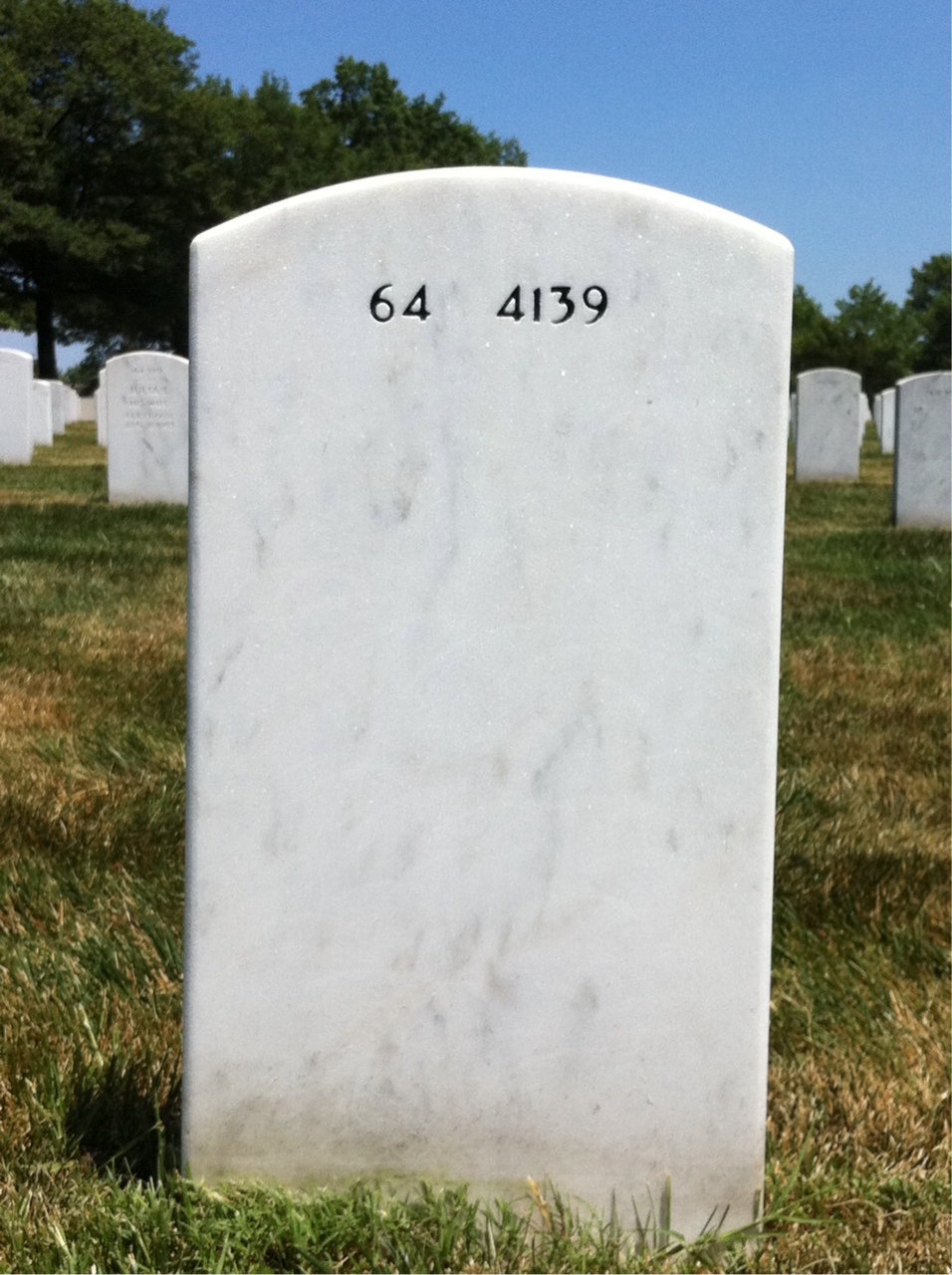 Back of headstone — William Ward