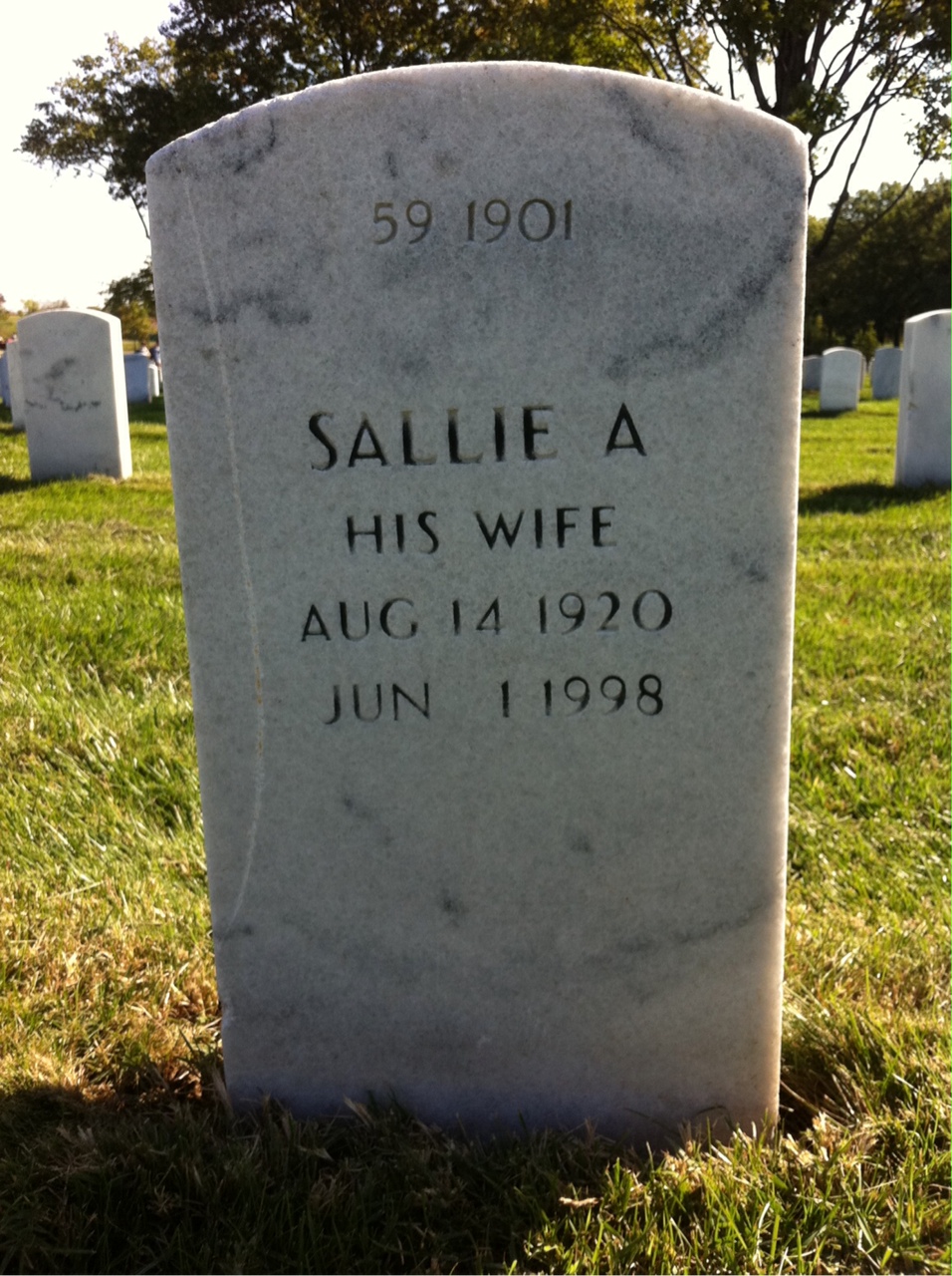 Back of headstone — Alfred Myatt