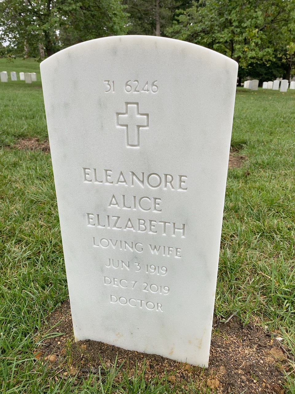 Back of headstone — Vocqsal D Wood