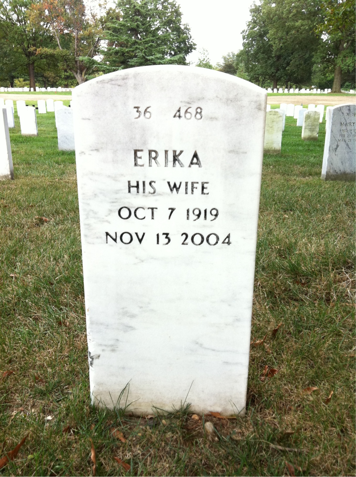 Back of headstone — Eugene Proctor