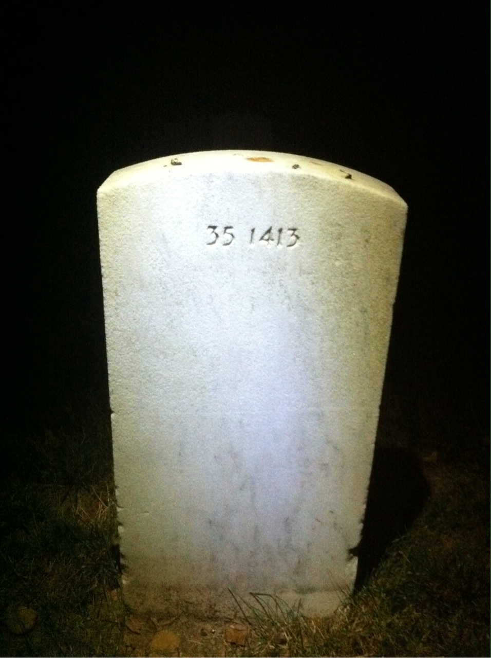 Back of headstone — Frederick Bradford