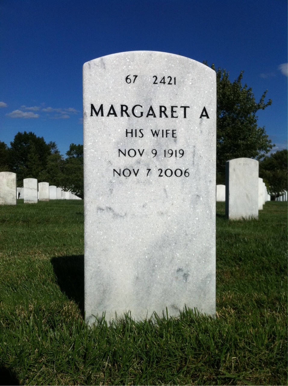 Back of headstone — Joseph Hughes